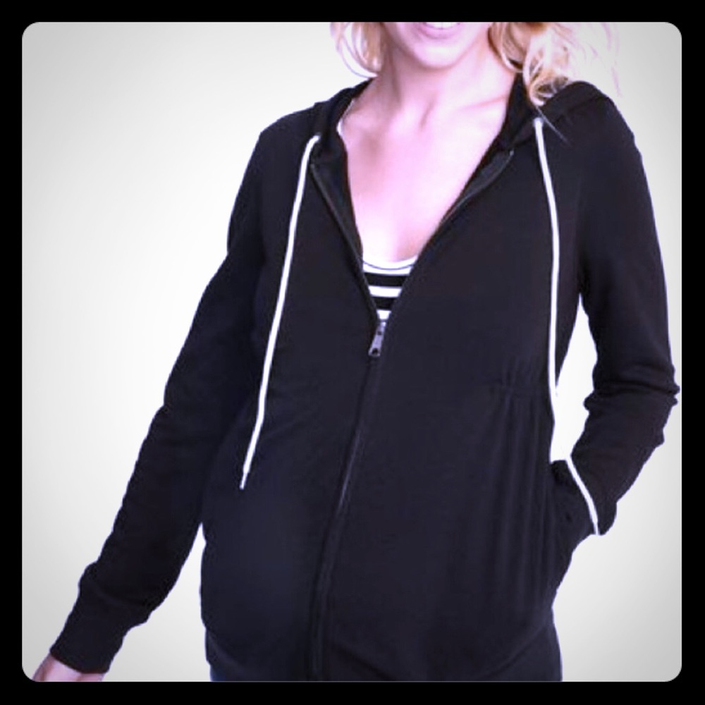 Old Navy Black Maternity Zip Up Hoodie